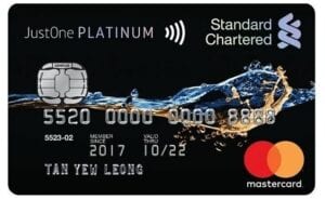 standard chartered justone platinum master card for online shopping